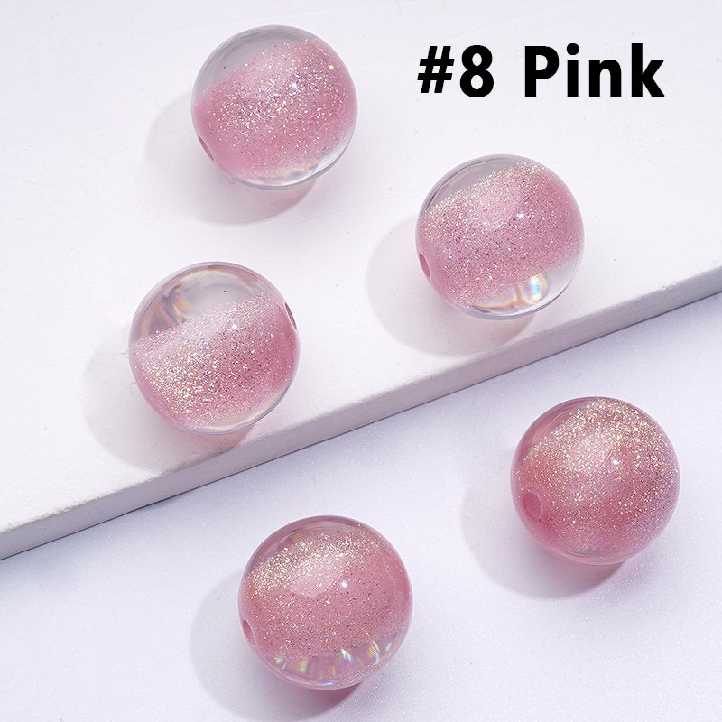 Shiny Glittery Round Acrylic Beads, 16MM, Please Read the Description