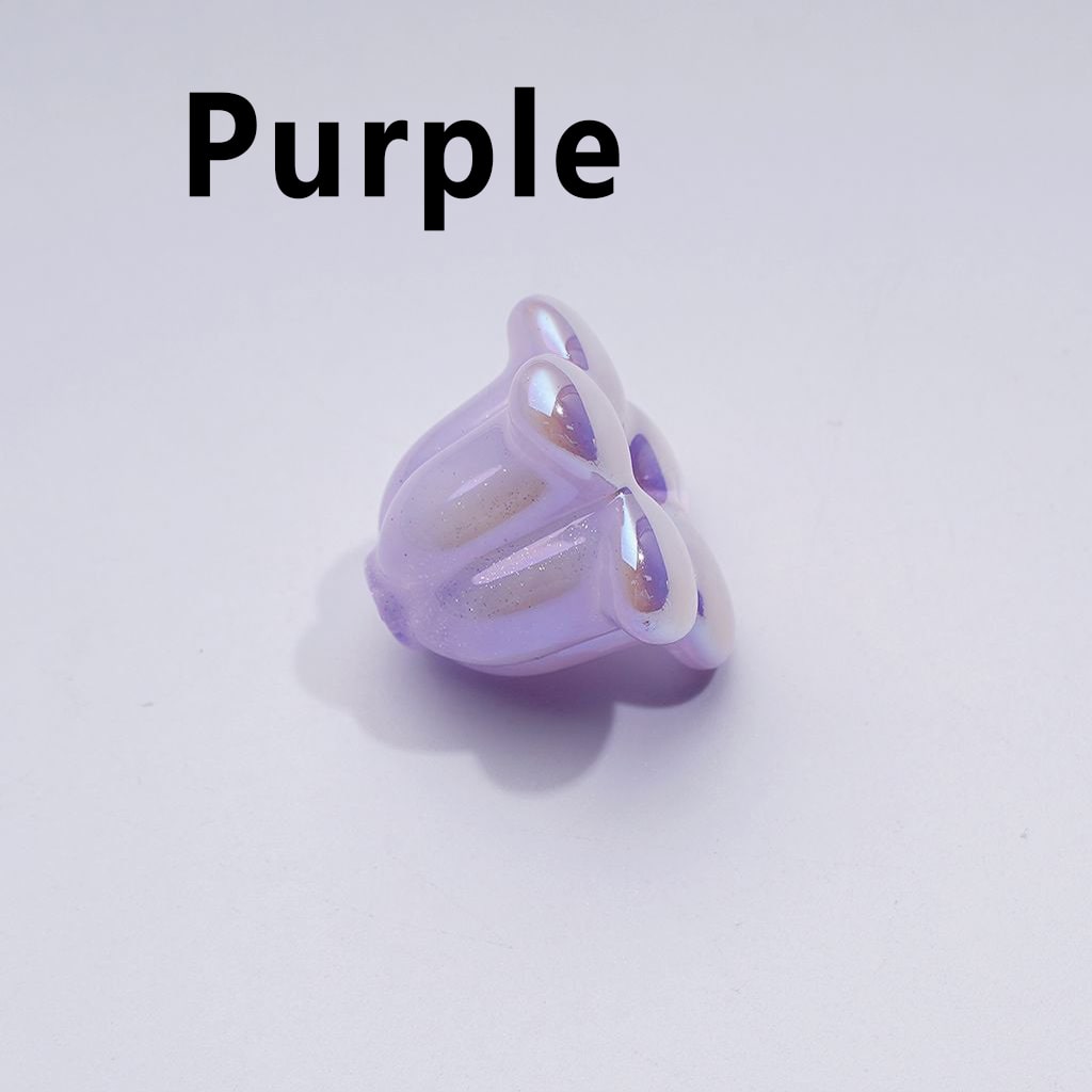 UV Coating Shiny Tulip Flower Acrylic Beads, Around 14*19MM