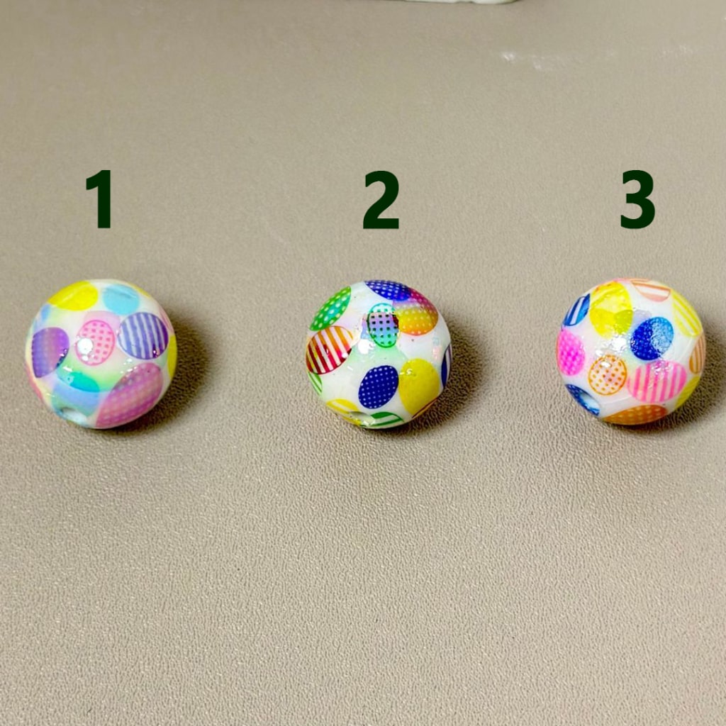 UV仕上げ カラフルイースターシリーズ ラウンドアクリルビーズ 16MM 説明をお読みください