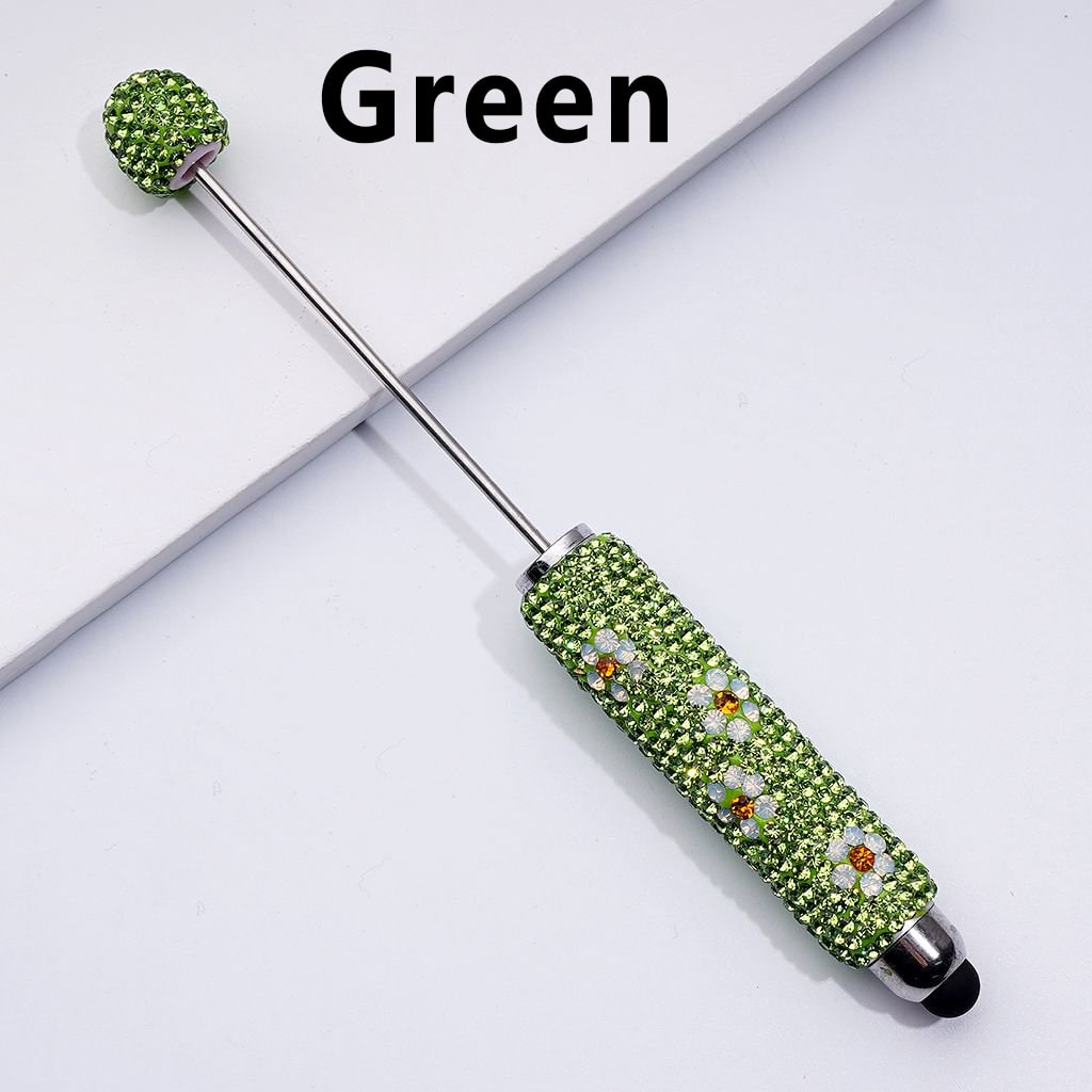 Beadable Clay Stylus Pen with Mini Cute Flowers Multi-Color Shiny Rhinestones