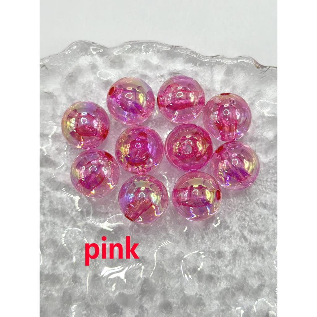 See Thru Glossy Solid Color Acrylic Beads with UV Coating 16mm CM