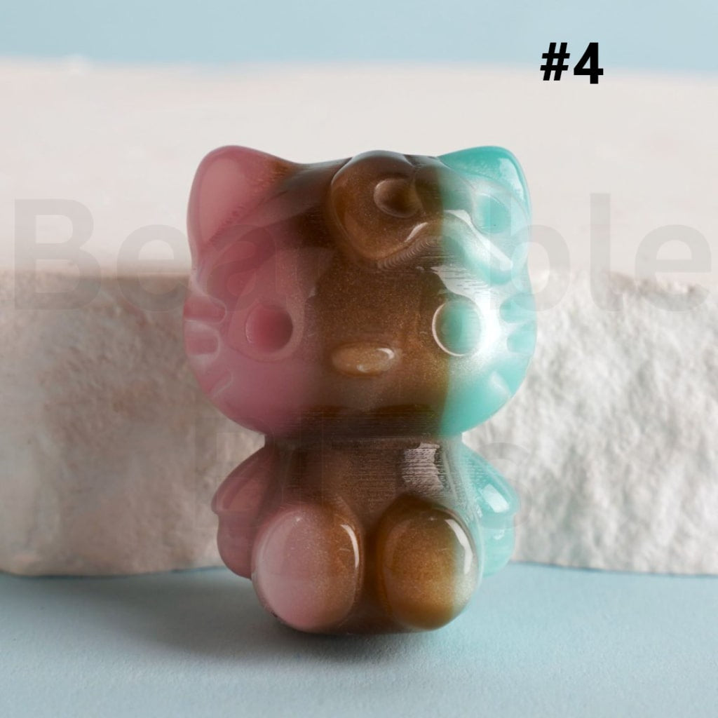 Glossy Gradient Ombre Color HK Kitten Acrylic Beads, Around 24*33MM