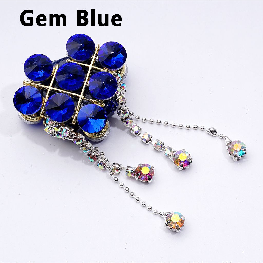 Exquisite Fancy Gold Alloy Heart with Shiny Rhinestones Chains Pendants Glitter Flowers Clay Beads, Around 34*28*18MM