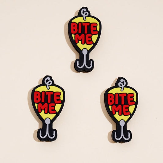 Bite Me the Yellow Fishhook Silicone Focal Beads