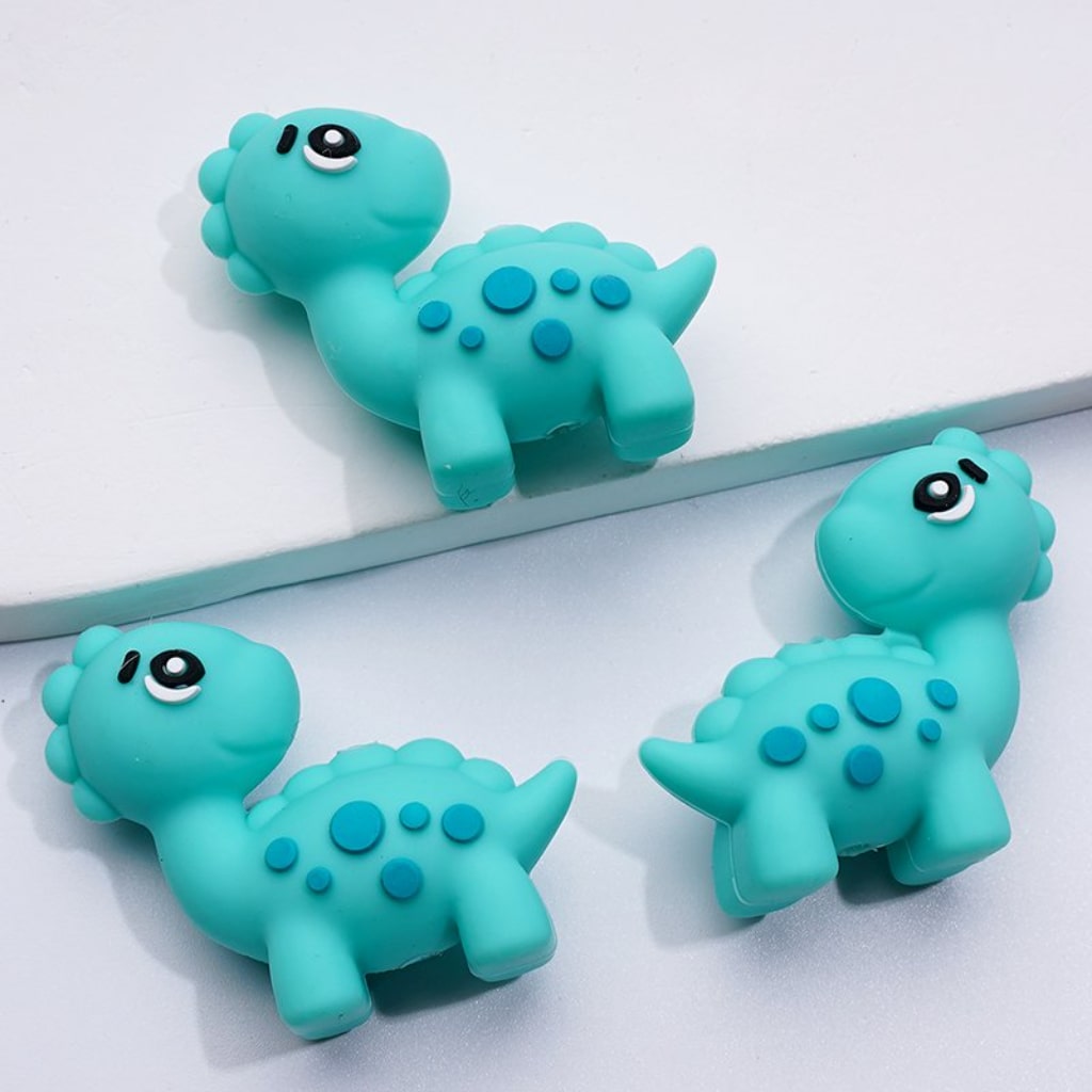 3D Mini Cute Dinosaurs Silicone Focal Beads
