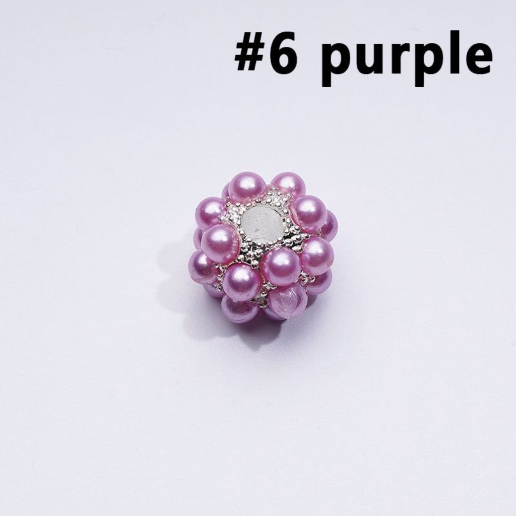 Silver Alloy Balls with Colorful Pearls Acrylic Beads, Random Mix, 16MM
