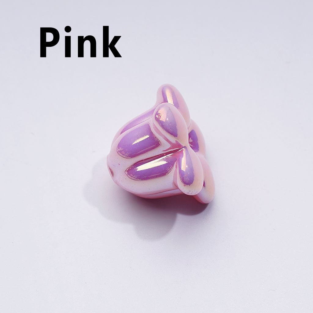 UV Coating Shiny Tulip Flower Acrylic Beads, Around 14*19MM