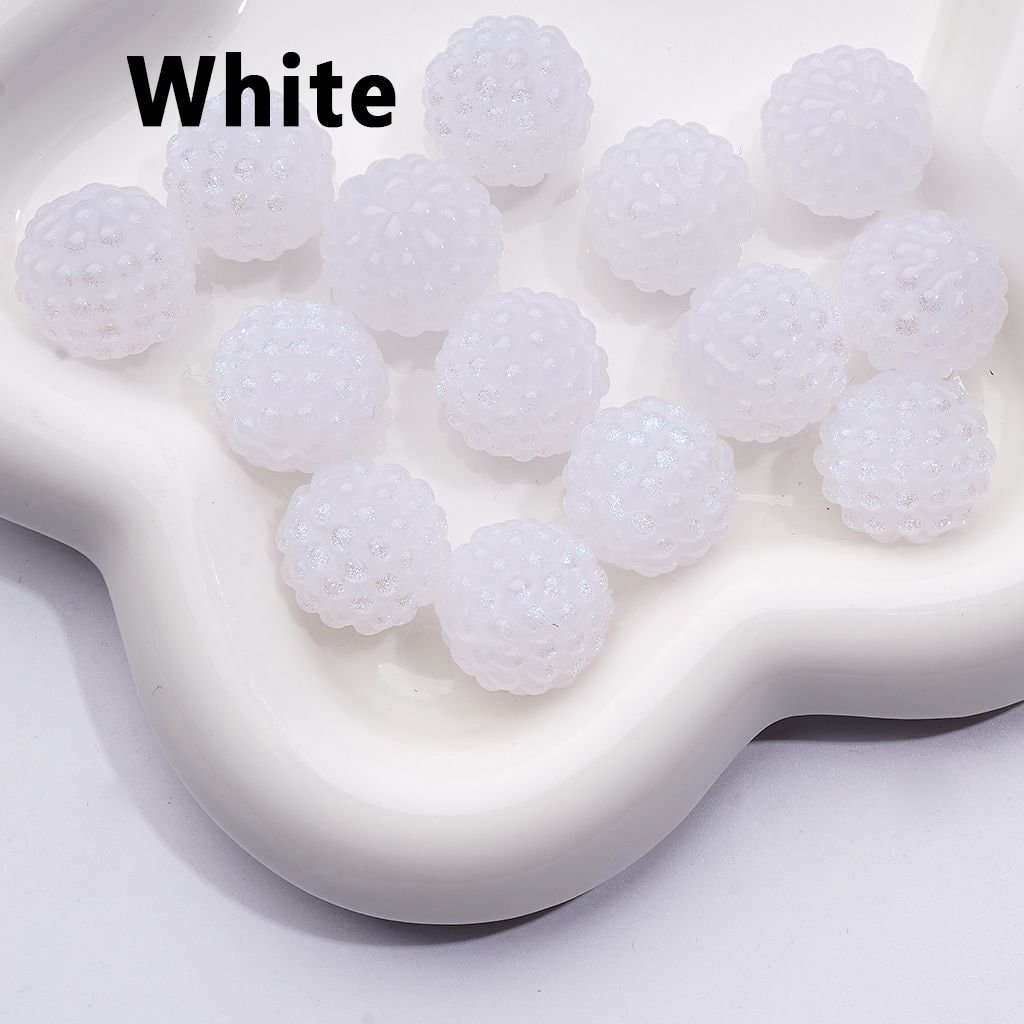マルチカラーグリッターシャイニーワックスベリー樹脂アクリルビーズ、約18MM