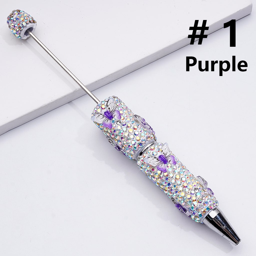 Double Color Butterfly AB Rhinestones Beadable Clay Pens