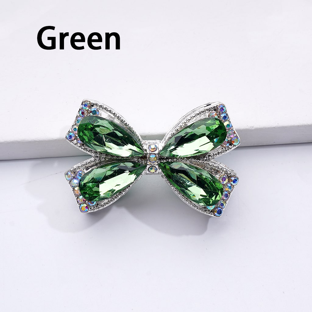 Exquisite Fancy Silver Alloy Bowknots Beads with Shiny Rhinestones, 24*38MM