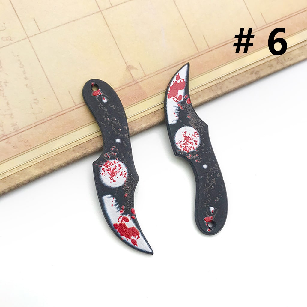 Halloween Plastic Horror Knife Axe Saw Scissors Dagger Jewelry Accessories