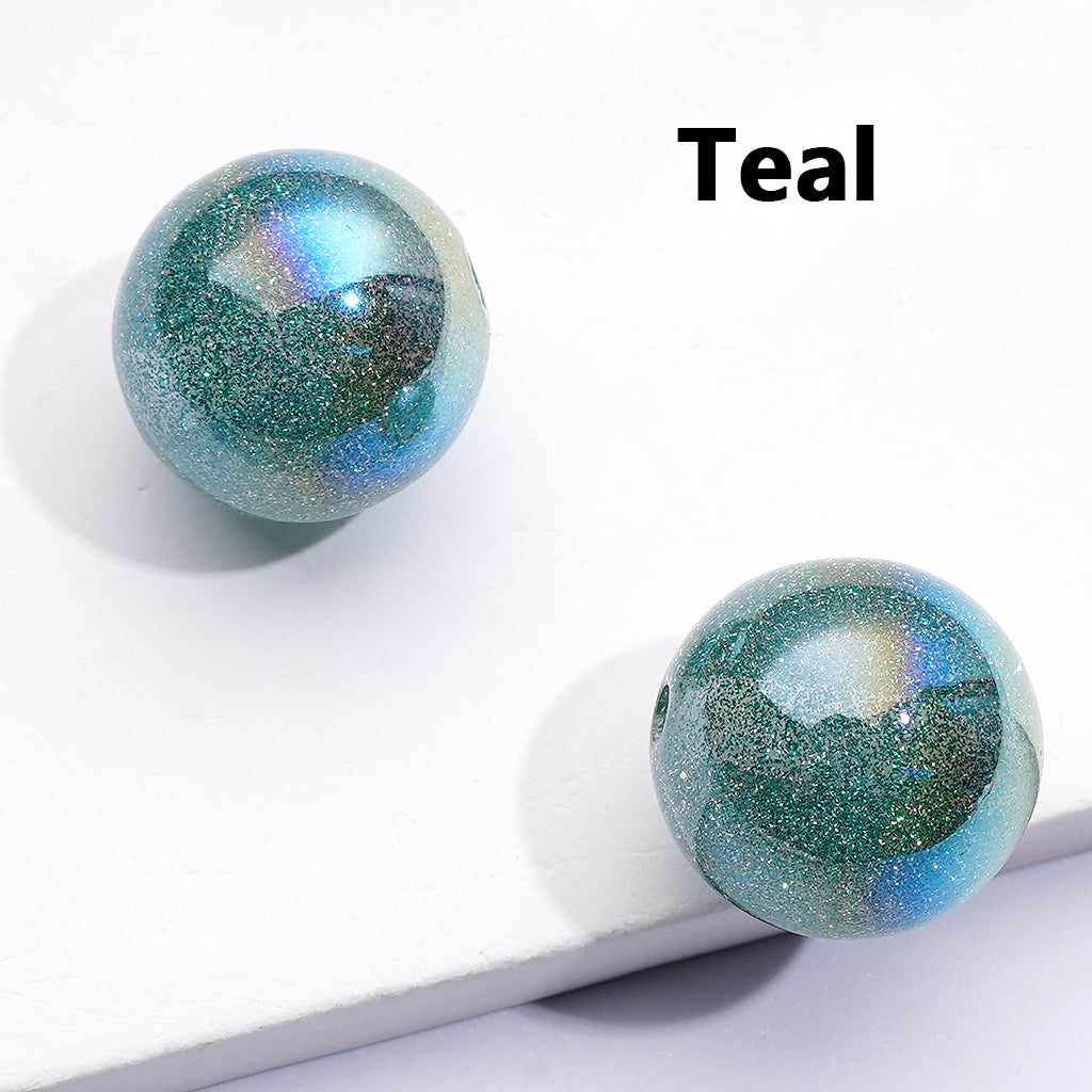 Extra Glossy Acrylic Beads with Double Glitter, High End Finish
