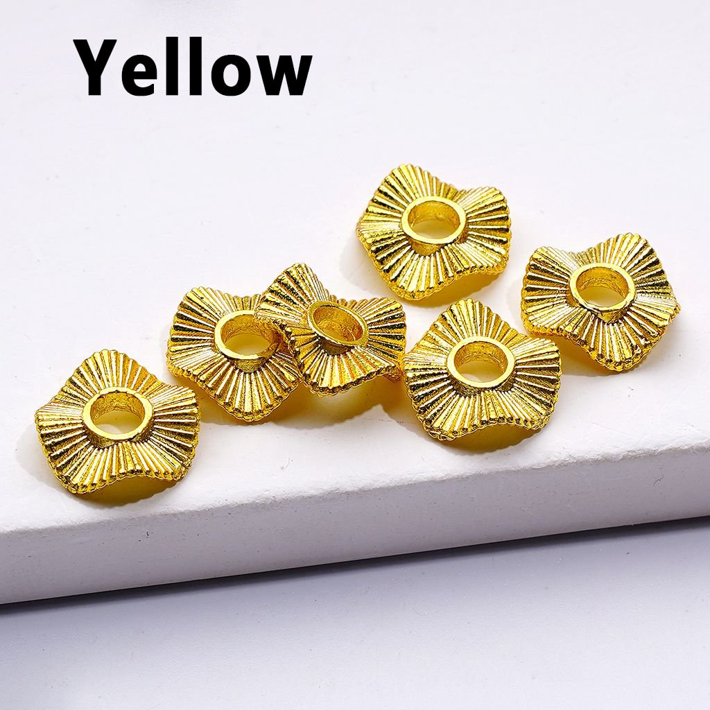 Mini Cute Multi-Color Wave Shape Metal Spacer with Stripes, 10MM