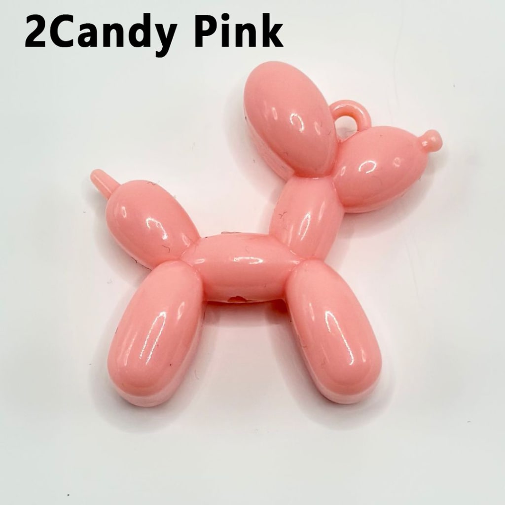 Vivid Cute Solid Color Balloon Puppy Dog Acrylic Beads Pendants, Around 47*47MM