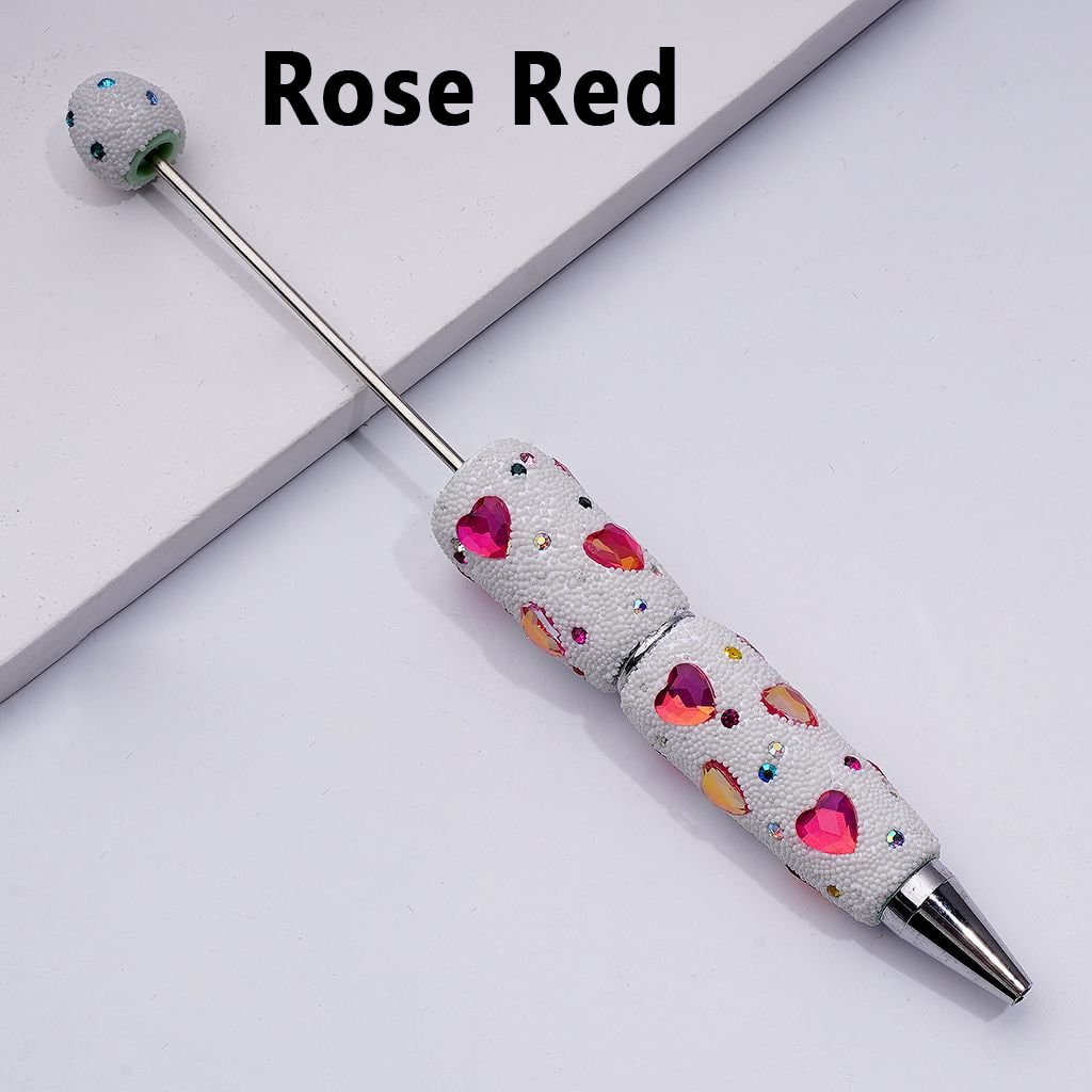 Beadable Solid Color Hearts Shiny Rhinestones Mini White Snow Balls Clay Pen