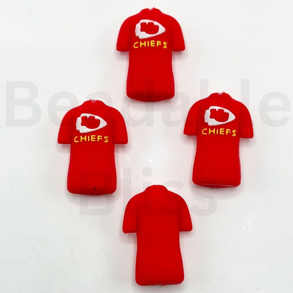 USA America Football Team Shirt Jersey Uniform Kansas Chie Lone Star Fighters  Golden Gate Gridiron Denver Football NOLA Football Bear Team Vegas Football Blue Team Buffalo Football Packer Team Red College Team  Silicone Focal Beads