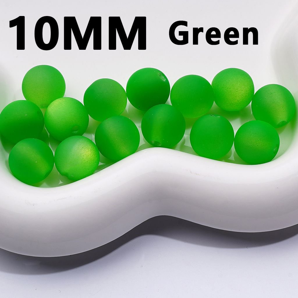 Multi-Color Cat Eye Style Frosted Matte Round Acrylic Beads, 10MM
