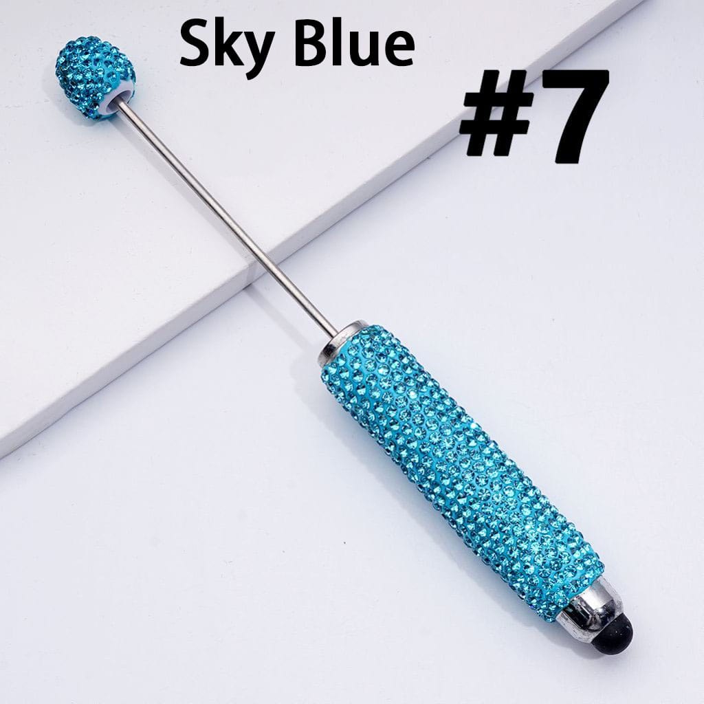 Beadable Clay Stylus Pens with AB & Colorful Rhinestones Covered the Entire Pen