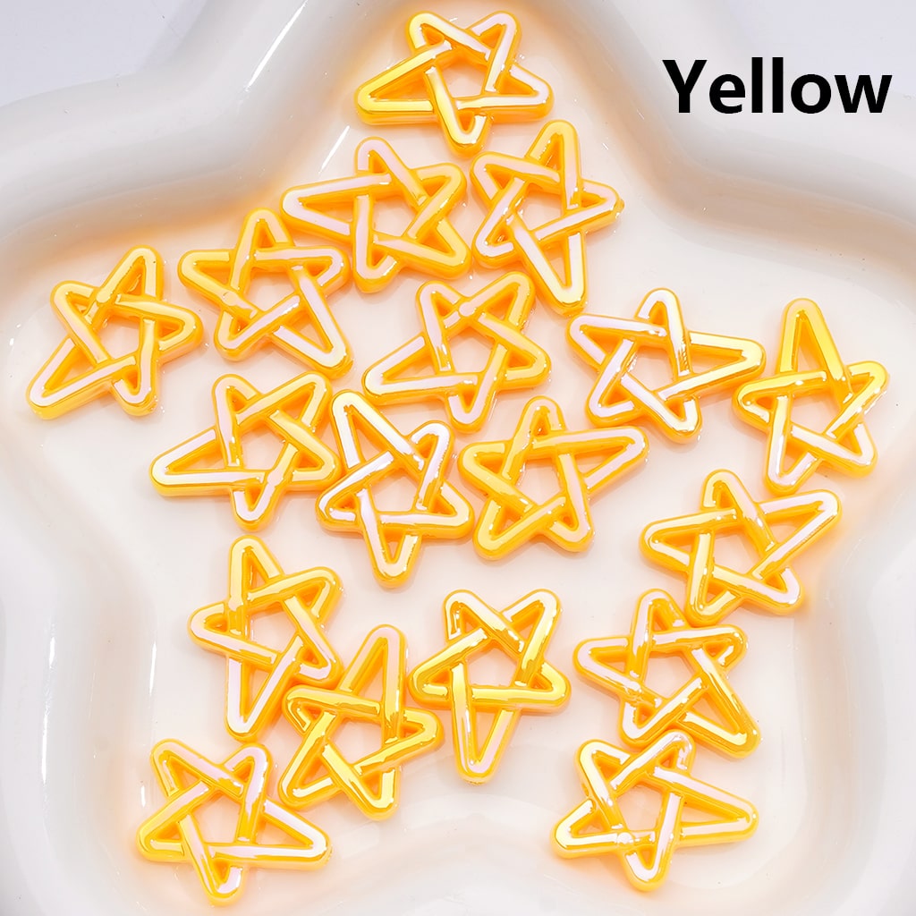 Acrylic Beads UV Coating Shiny Five-Pointed Star, Multi-Color, 19*24MM (Single Color is available for 500pcs(Whole Bag))