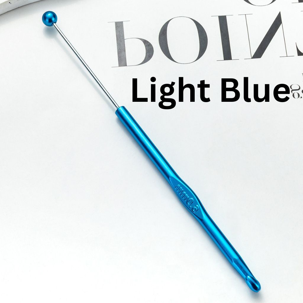 Beading Needle, Beadable Metal Crochet Needle for DIY, Beaded Knitting Tool, 184*6MM