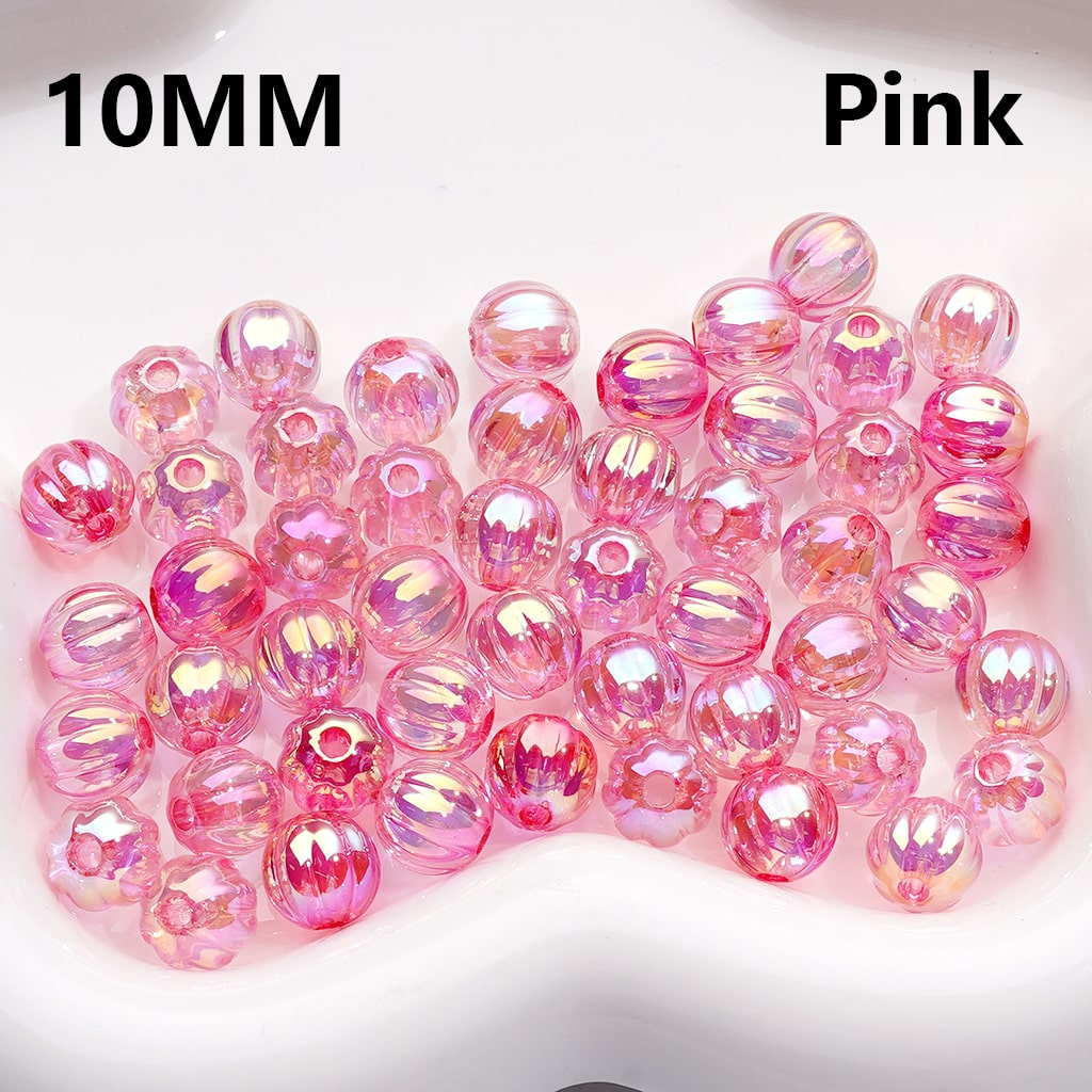 Acrylic Beads UV Coating Pumkin Halloween Multi-Color Translucent 10MM