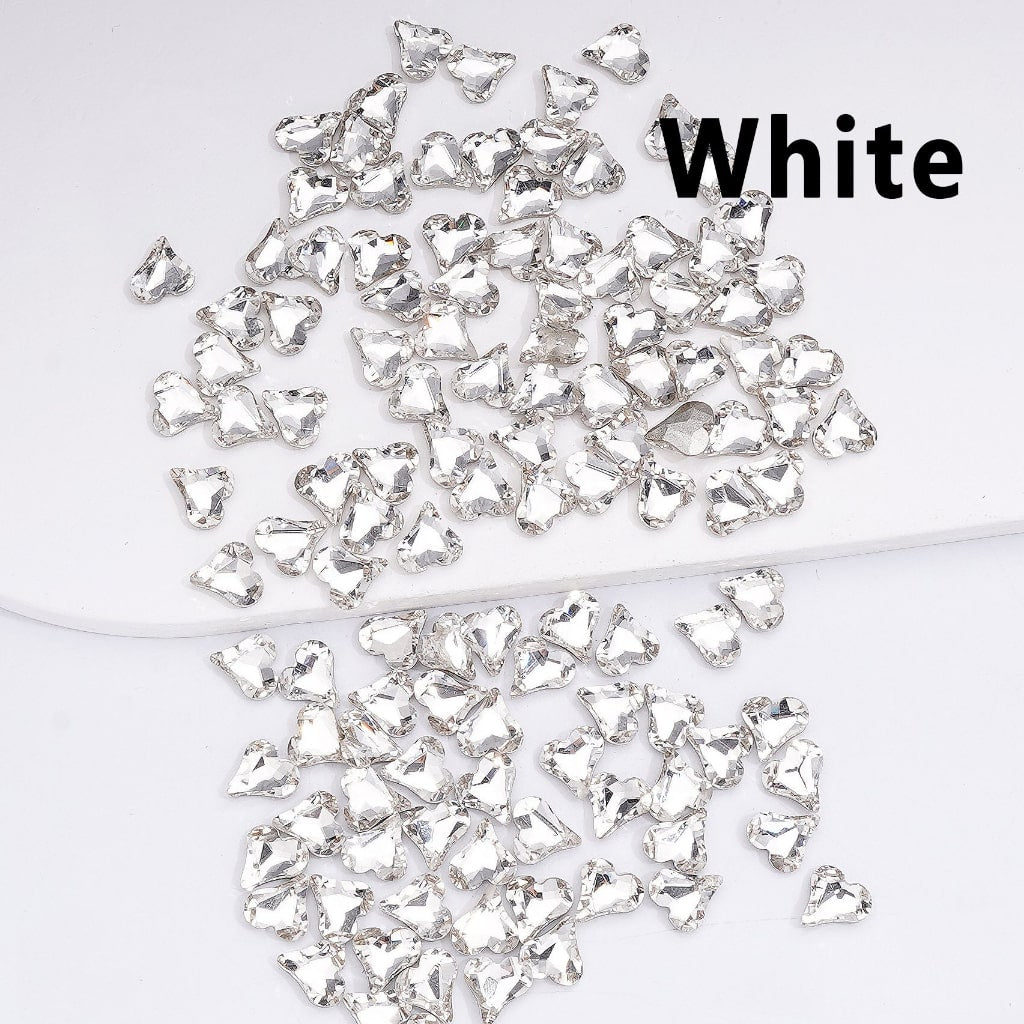 Mini Cute Shiny Hearts Charm for Jewelry Accessories, 8*9MM