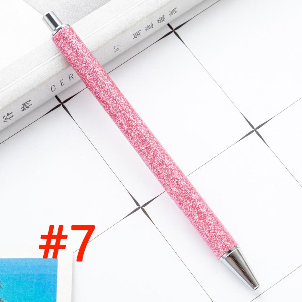 Sublimation Ballpoint Pen, Push Ballpoint Pen with Glitter Effect in Gold Color