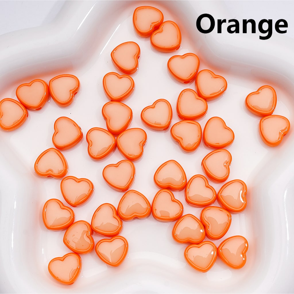 Acrylic Beads Luminous Mini Cute Heart Multi-Color 13*12MM (Single Color is available for 500pcs(Whole Bag))