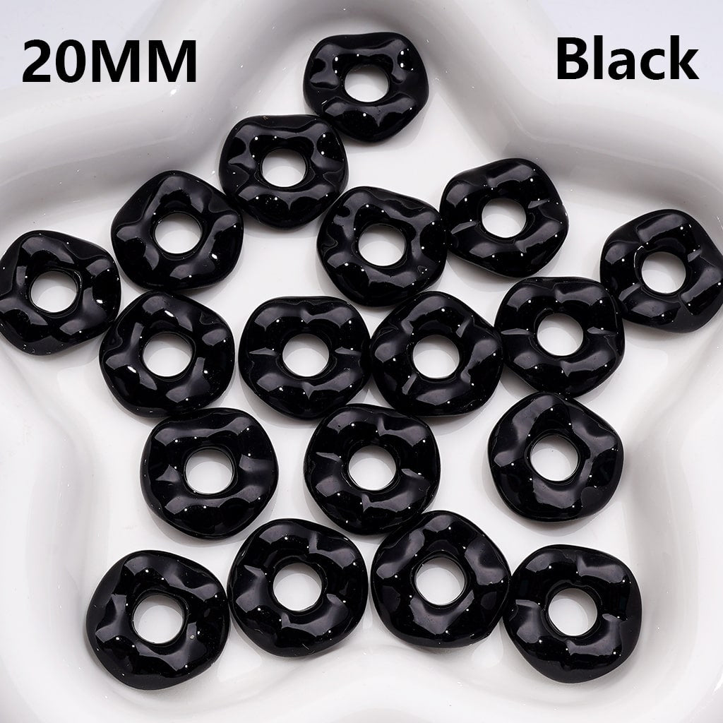 Multi-Color Large Hole Wave Shape Spacer Acrylic Beads, 20MM (Single Color is available for 500pcs(Whole Bag))