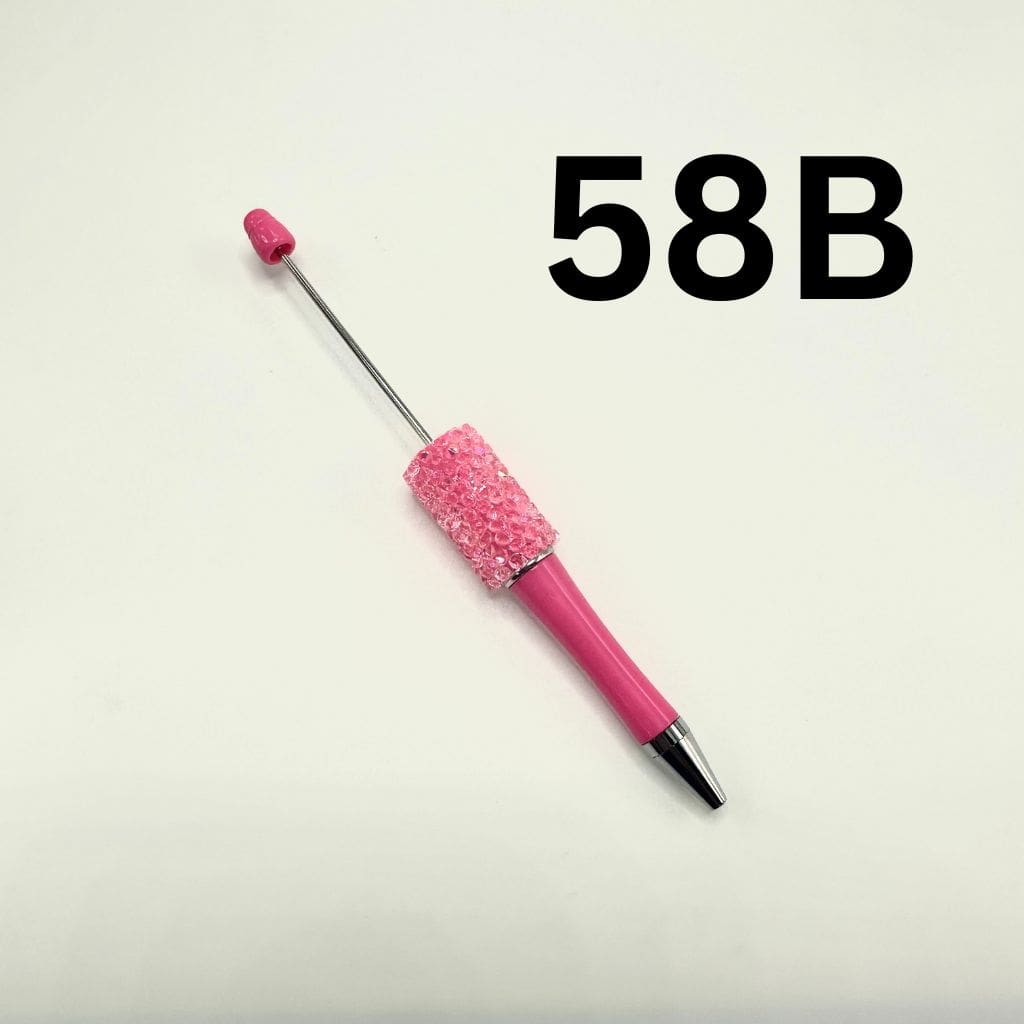 Beadable Pens with Translucent Resin Rhinestones in Solid Colors, Diamond Shape