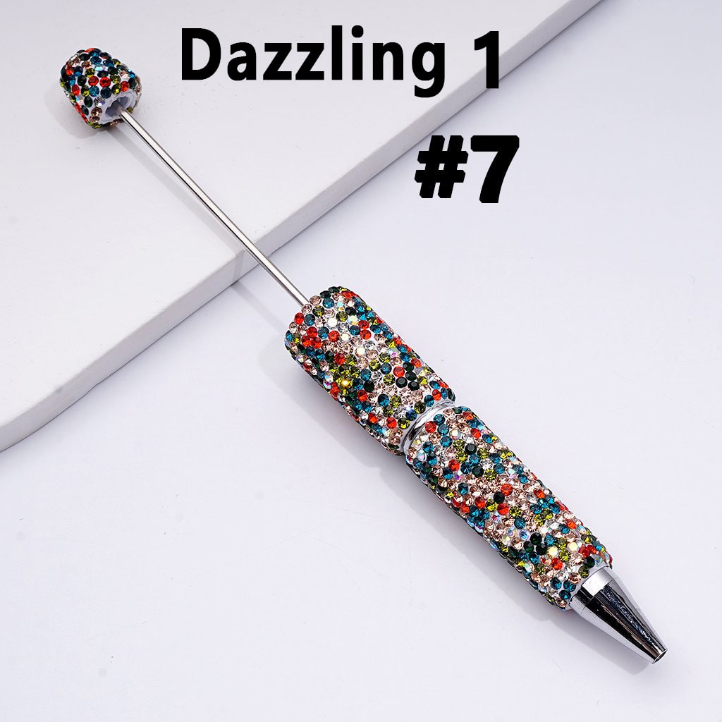 Beadable Clay Pens with Multi-Color & AB Rhinestones Covered the Entire Pen