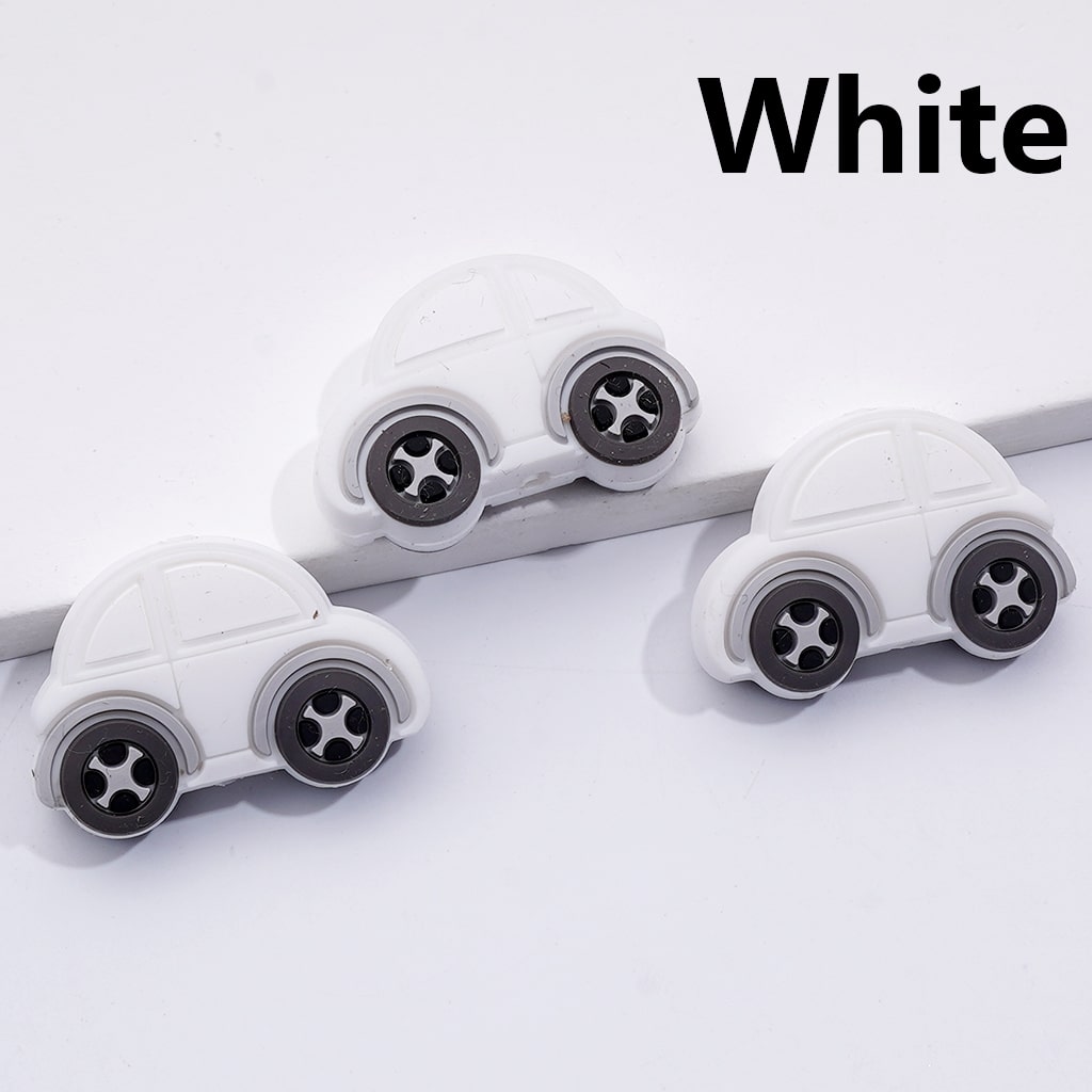 Silicone Focal Beads Cute Mini Vehicles Cars Multi-Color