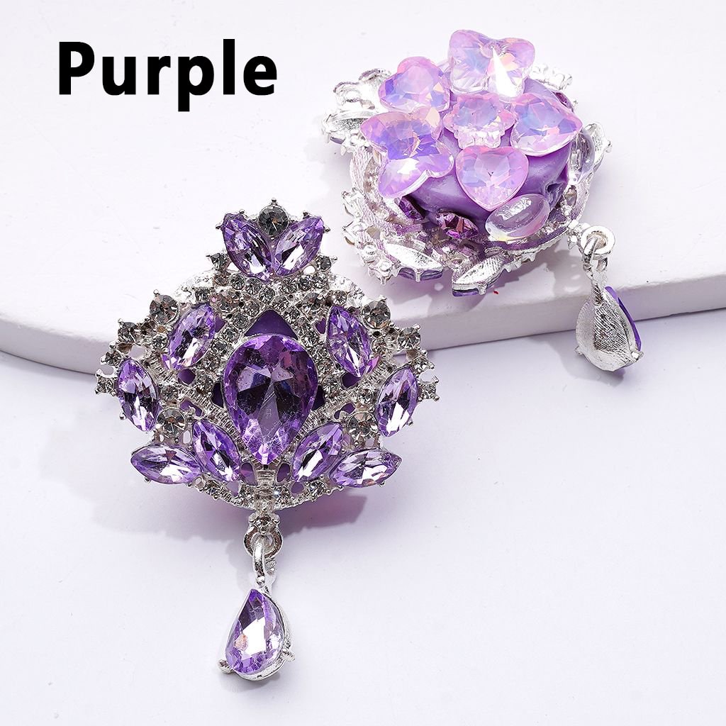 Delicate Fancy Silver Alloy Flower Bouquet with Shiny Rhinestones Pendants Cute Butterflies Hearts Snowflakes Clay Beads, Around 37*40MM