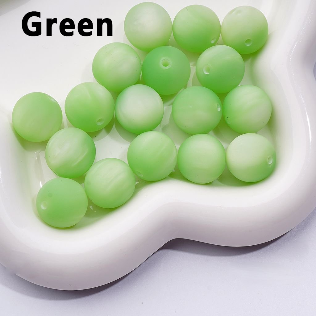 Frosted Matte Multi-Color Cat Eye Style Round Acrylic Beads, 16MM