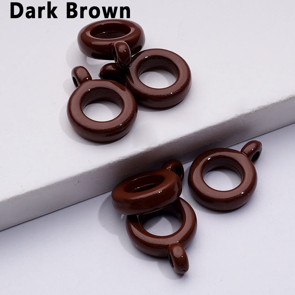Solid Color Plastic Rings Loops with Mini Rings for Jewelry Accessories, 10MM