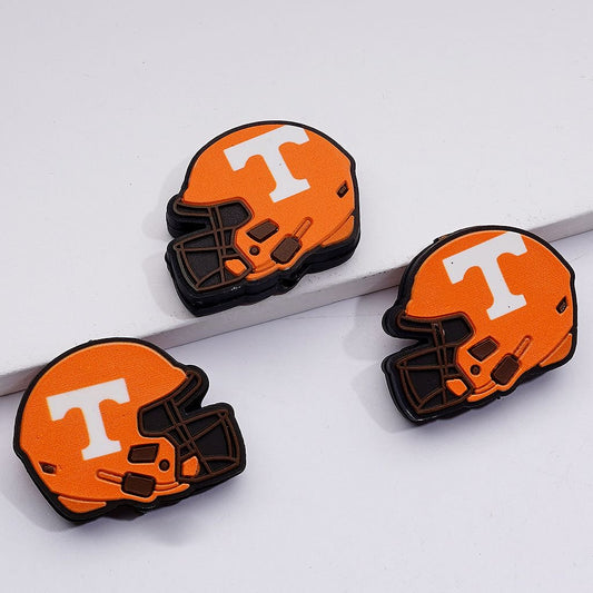 USA America College University Football Teams Tennessee Voluntee Helmet Silicone Focal Beads