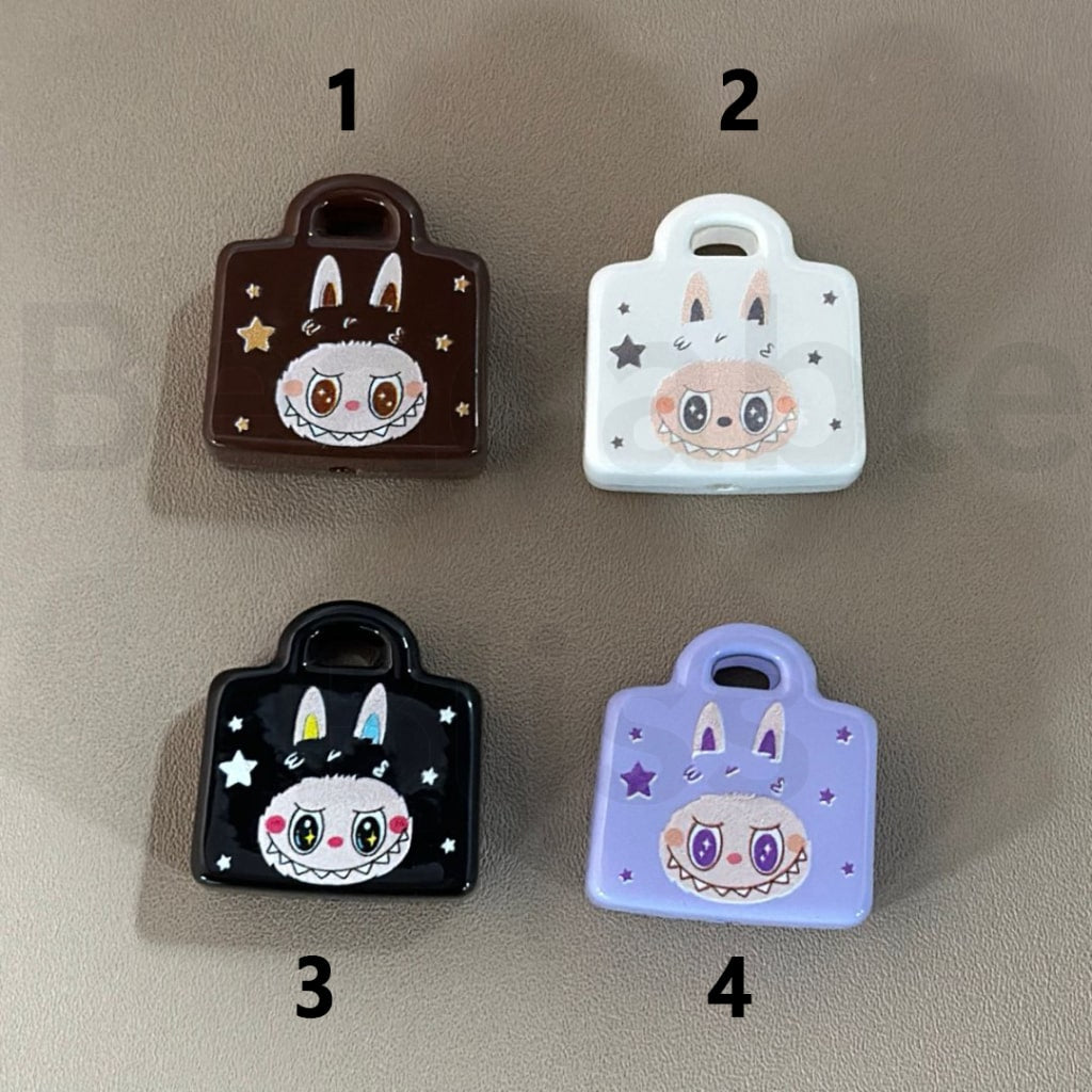 Mini Cute Multi-Color Labu TrendyBuddies Handbag Acrylic Beads, Around 24*25MM, Please Read the Description