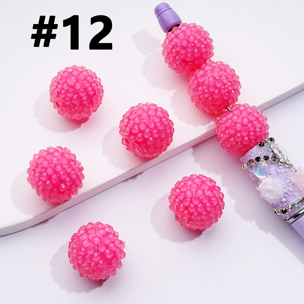 Acrylic Rhinestone Beads, Jelly Color Rhinestones, 20MM