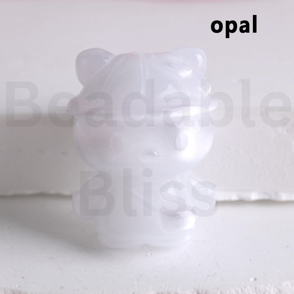 Glossy Colorful Cute HK Kitten with Cap Hat Bag Acrylic Beads, Around 31*22MM