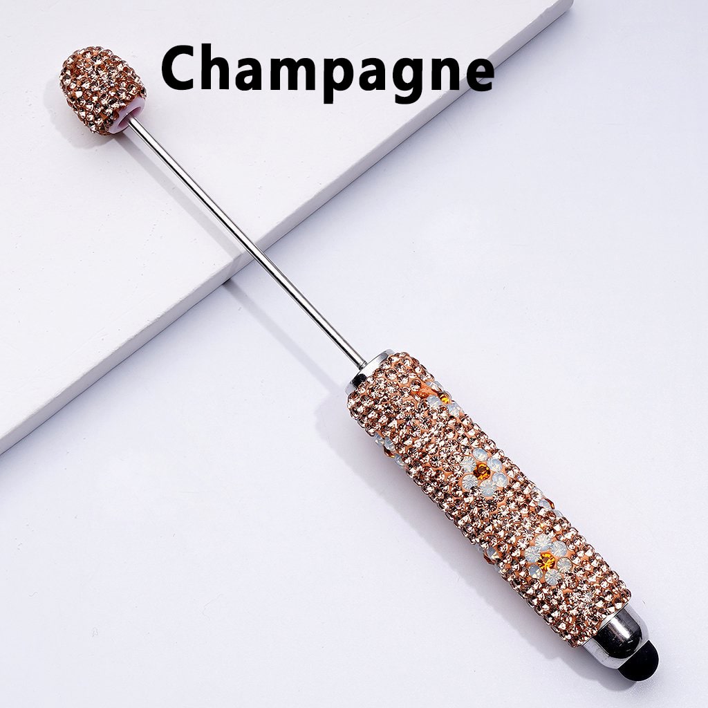 Beadable Clay Stylus Pen with Mini Cute Flowers Multi-Color Shiny Rhinestones