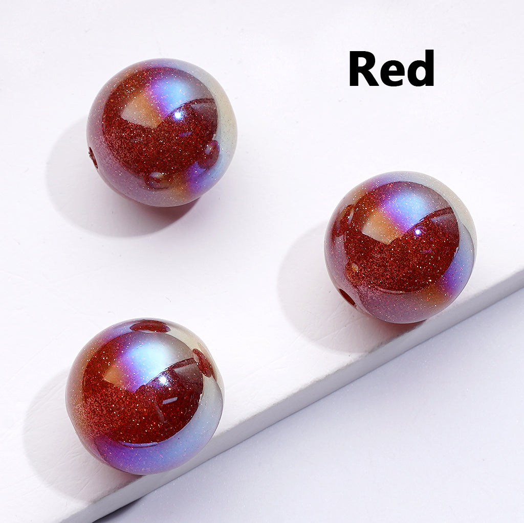 Extra Glossy Acrylic Beads with Double Glitter, High End Finish