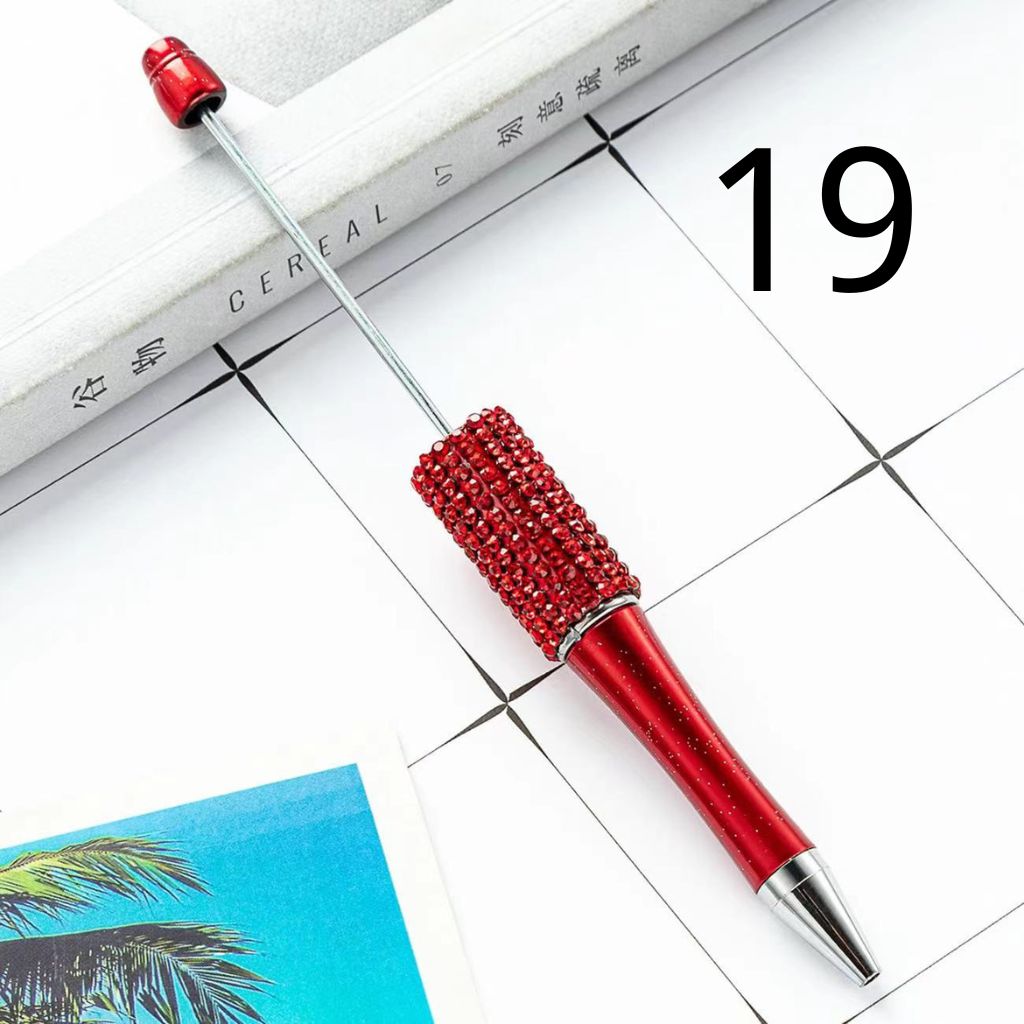 Beadable Pens in Solid Colors with Matched Color Rhinestones
