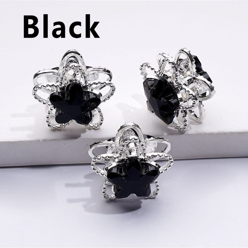 Exquisite Fancy Silver Alloy Five-petaled Flower Bead with Multi-Color Shiny Rhinestones, Around 19MM