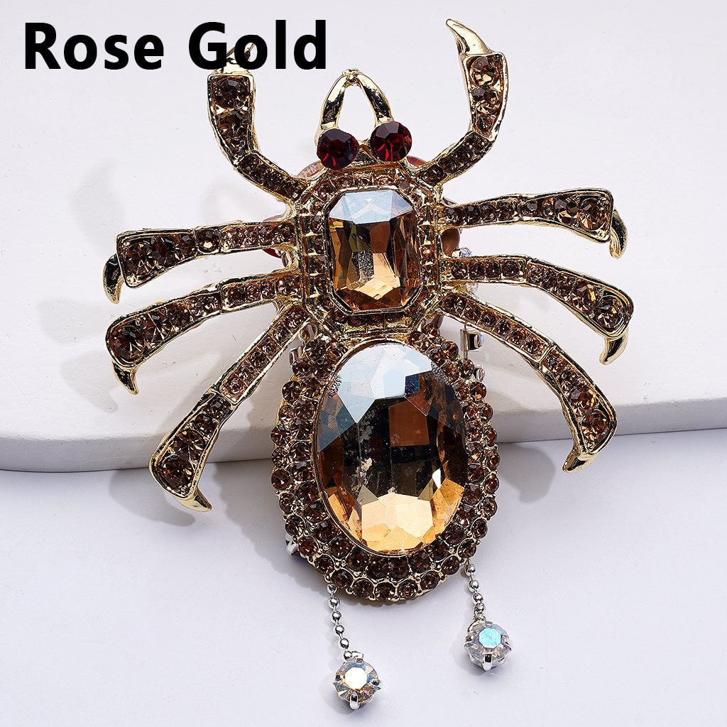 Large Bling Bling Fancy Gold Alloy Spider with Shiny Rhinestones Chains Cute Butterflies Hearts Crescent Moon Snowflakes Clay Beads, Around 69*63MM