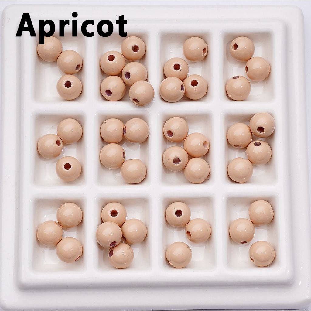マルチカラー ミニ キュート ベーキング ストービング ワニス ラウンド アクリル ビーズ 7MM