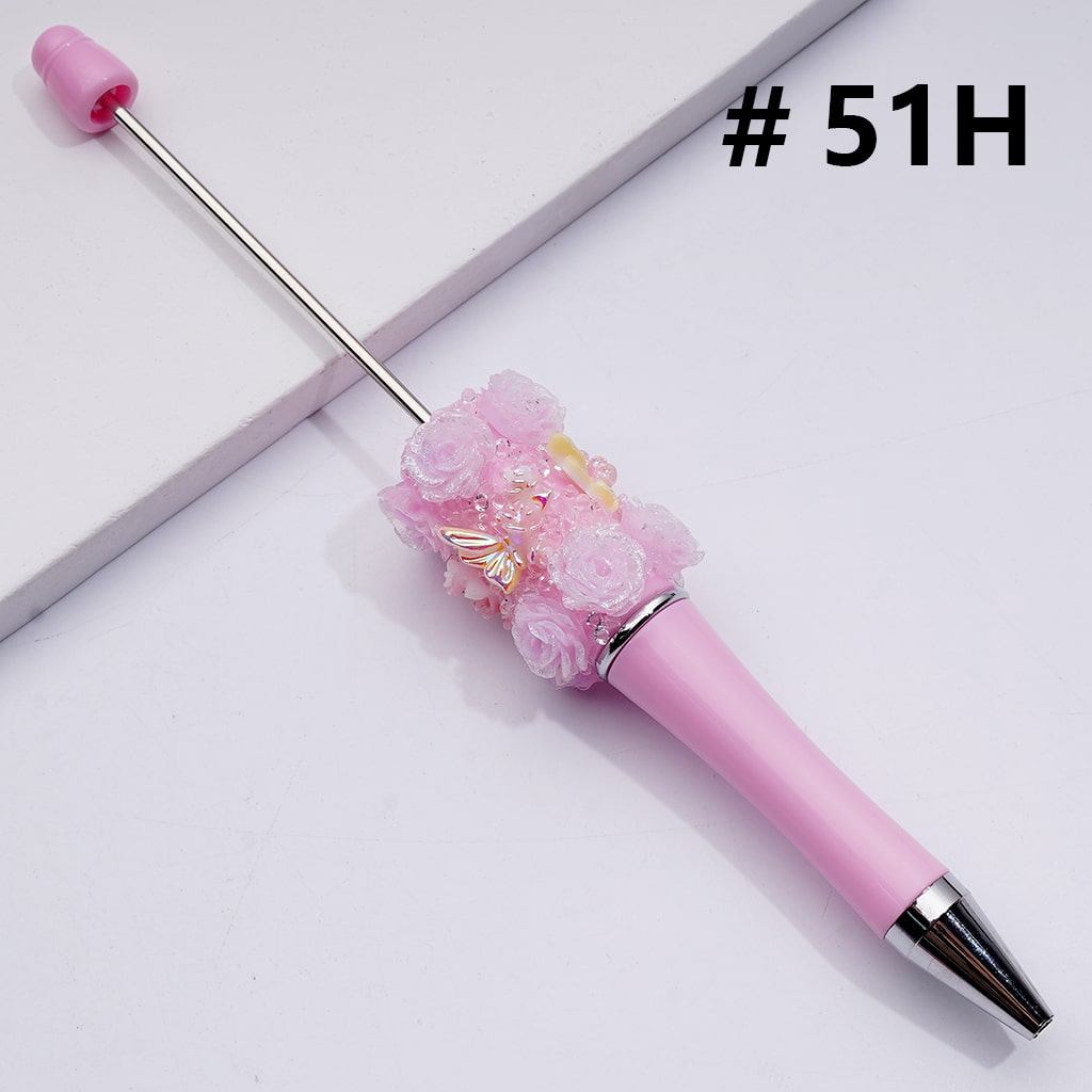 Glitter Shiny Flowers Butterflies Clear Sugar Beadable Pens