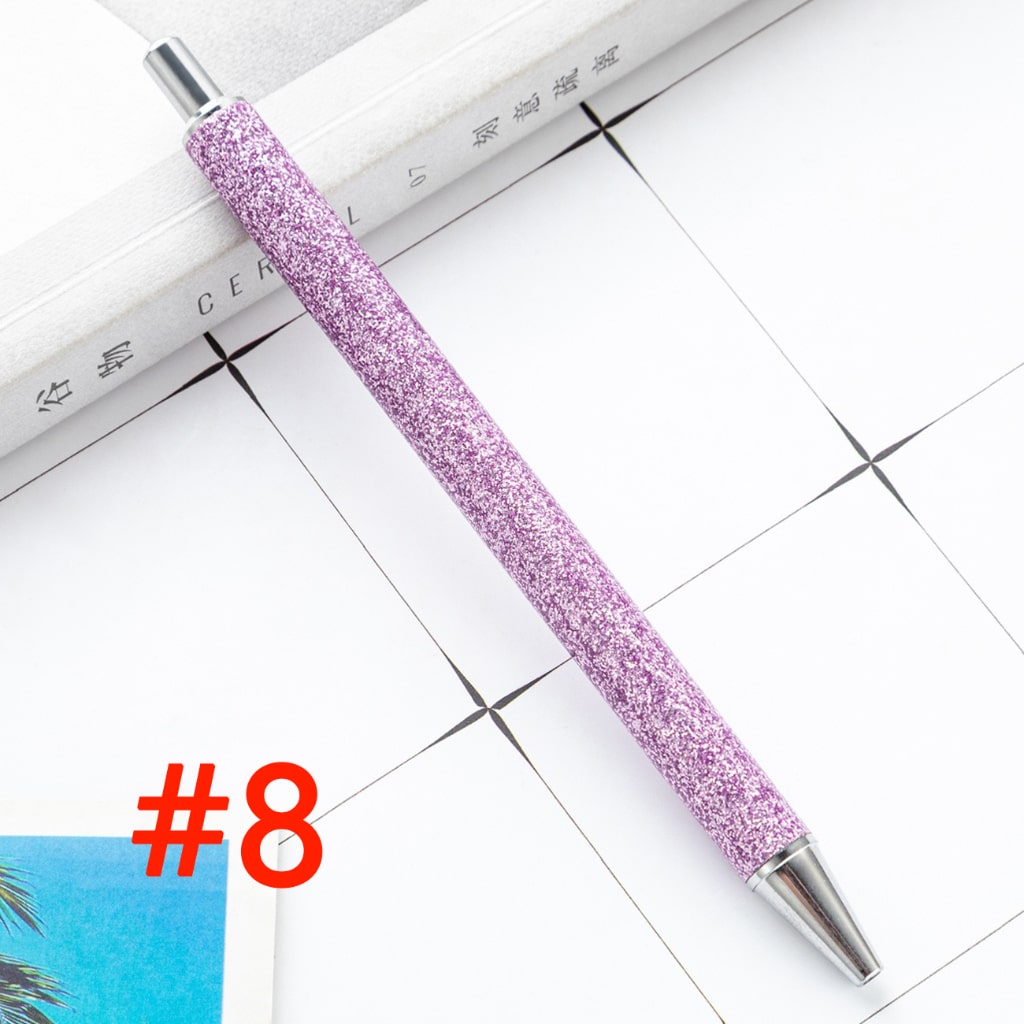 Sublimation Ballpoint Pen, Push Ballpoint Pen with Glitter Effect in Gold Color