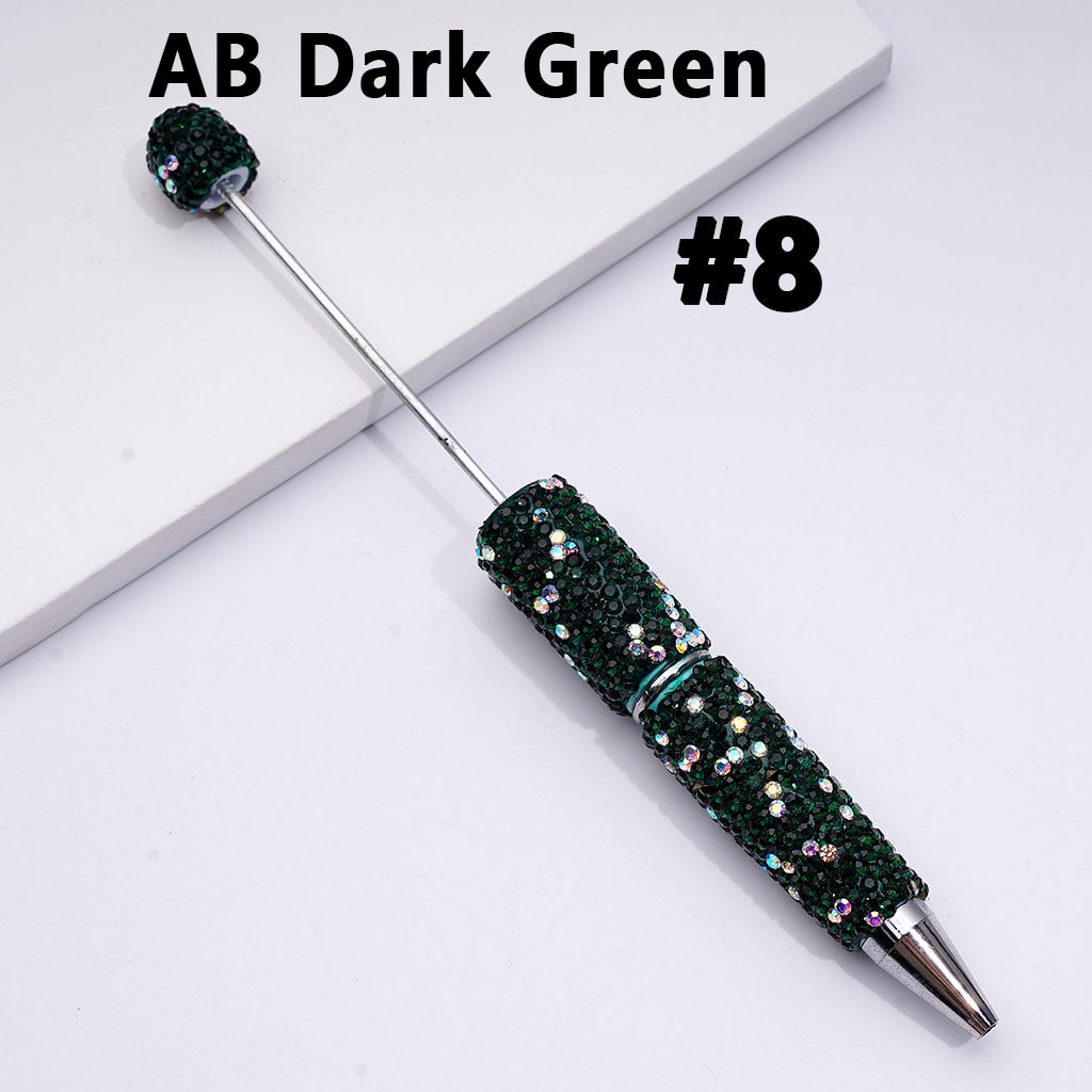 Beadable Clay Pens with Multi-Color & AB Rhinestones Covered the Entire Pen