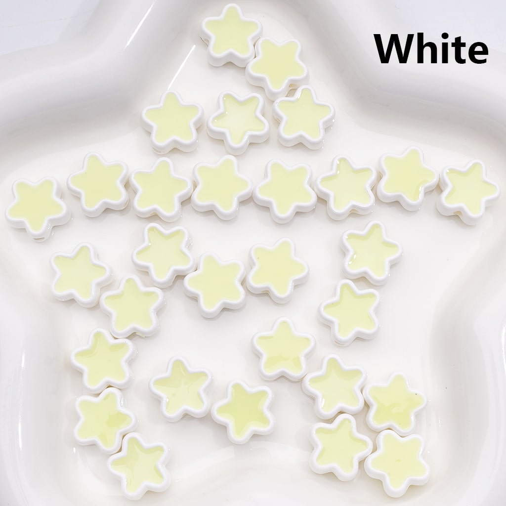 Acrylic Beads Luminous Mini Cute Star Multi-Color 14MM (Single Color is available for 500pcs(Whole Bag))