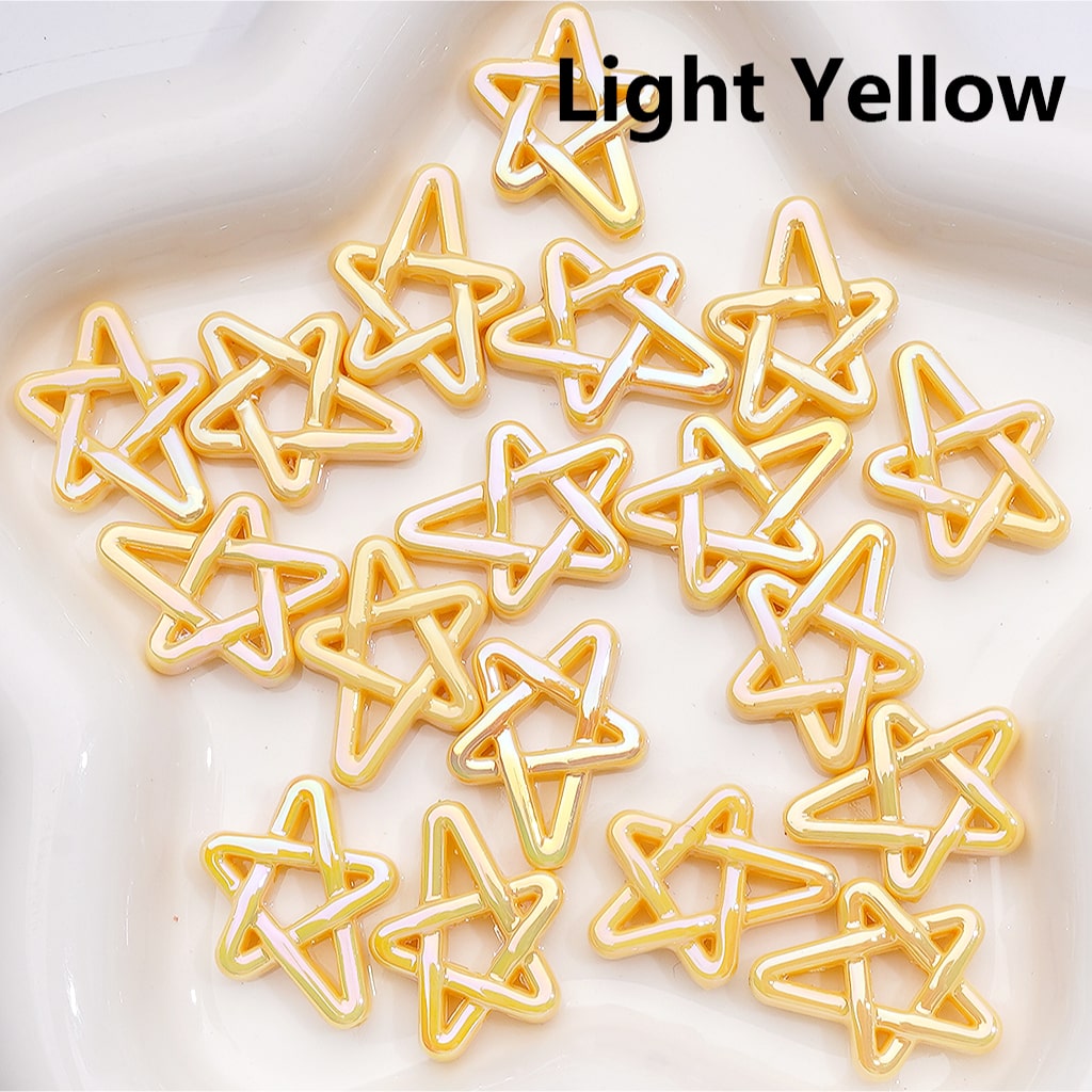Acrylic Beads UV Coating Shiny Five-Pointed Star, Multi-Color, 19*24MM (Single Color is available for 500pcs(Whole Bag))